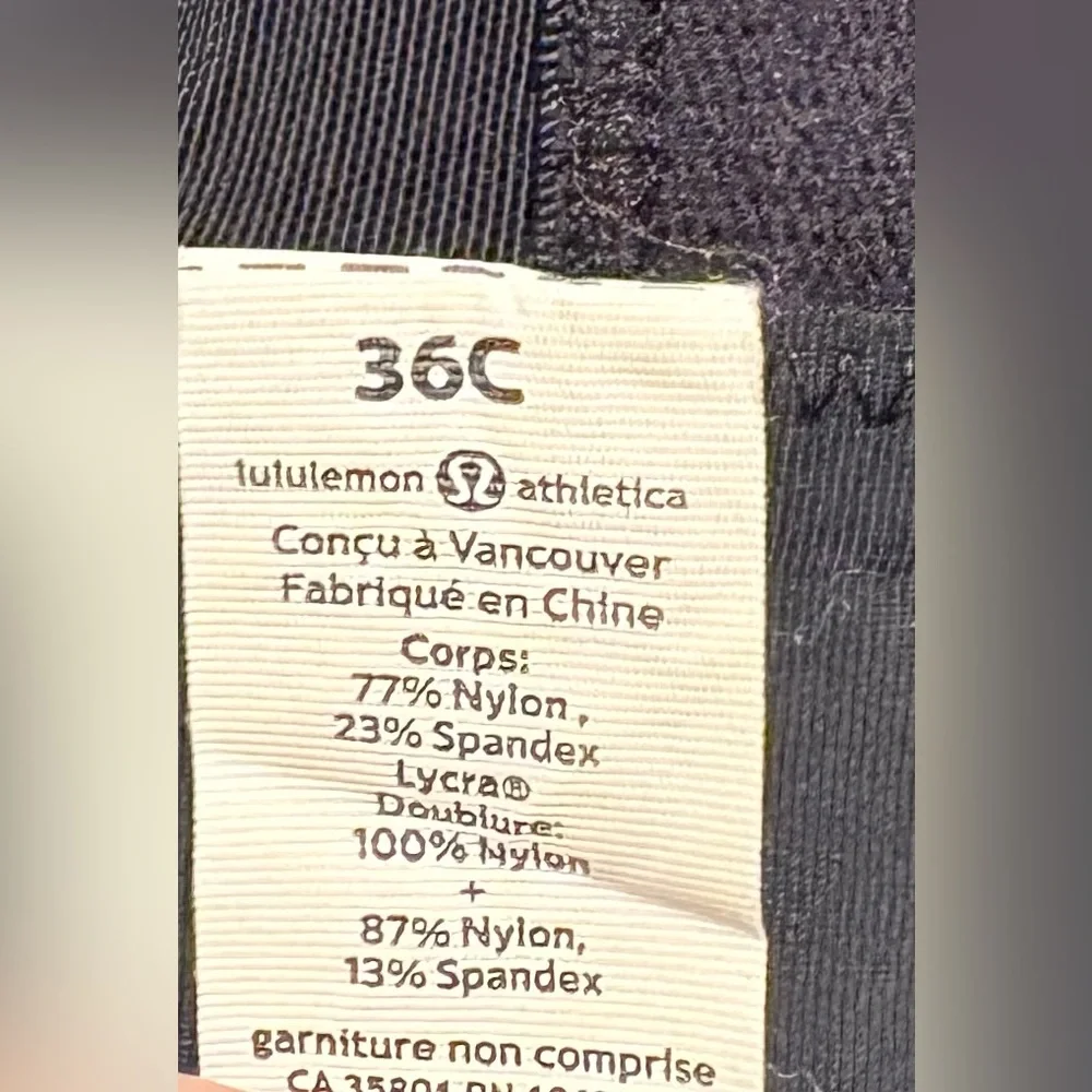 Lululemon Ta Ta Tamer Bea Black 36C - Picture 9 of 9